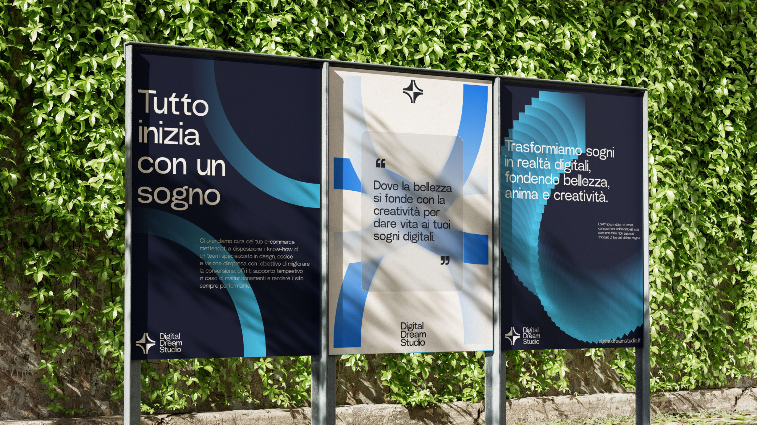 Poster design mockup per digital dream studio