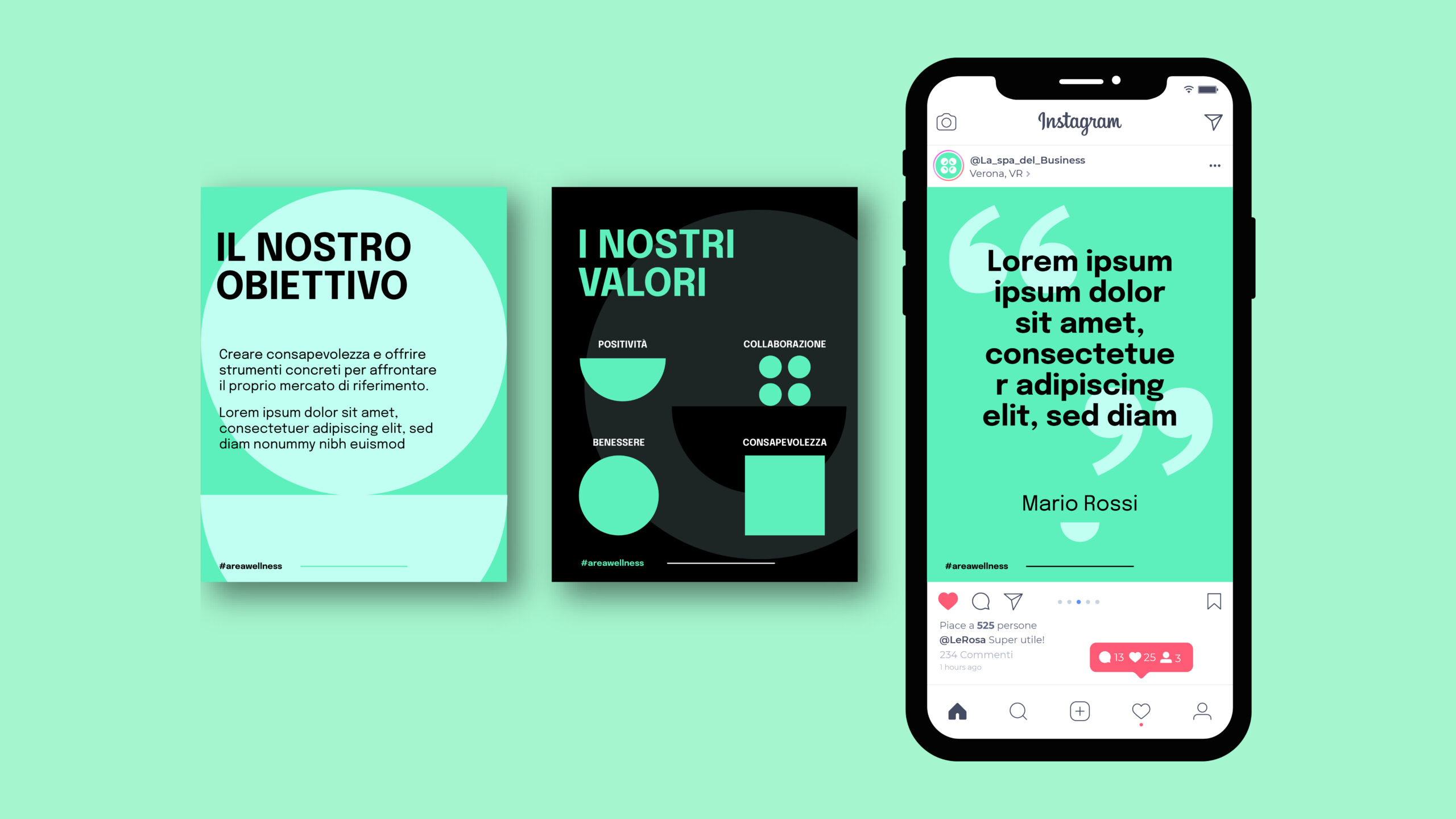 Template per i social de la spa del business