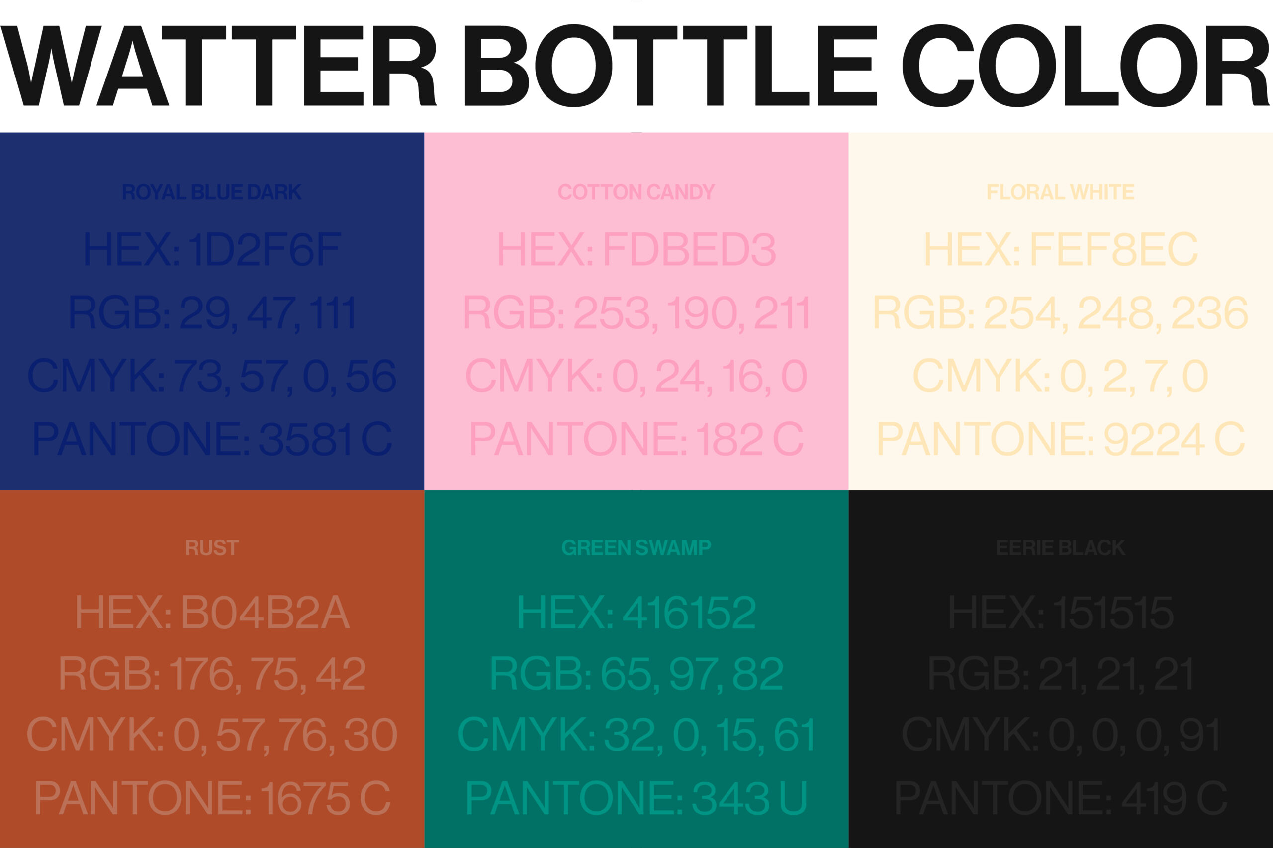 Palette colori per azienda che produce borracce