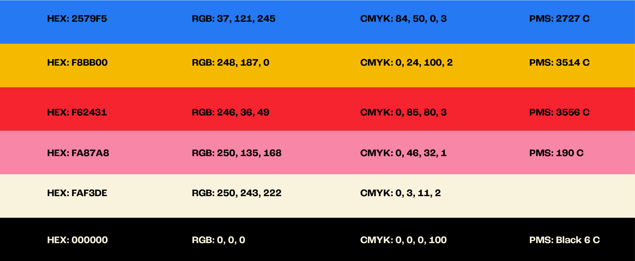 Colore palette per brand identity e logo design