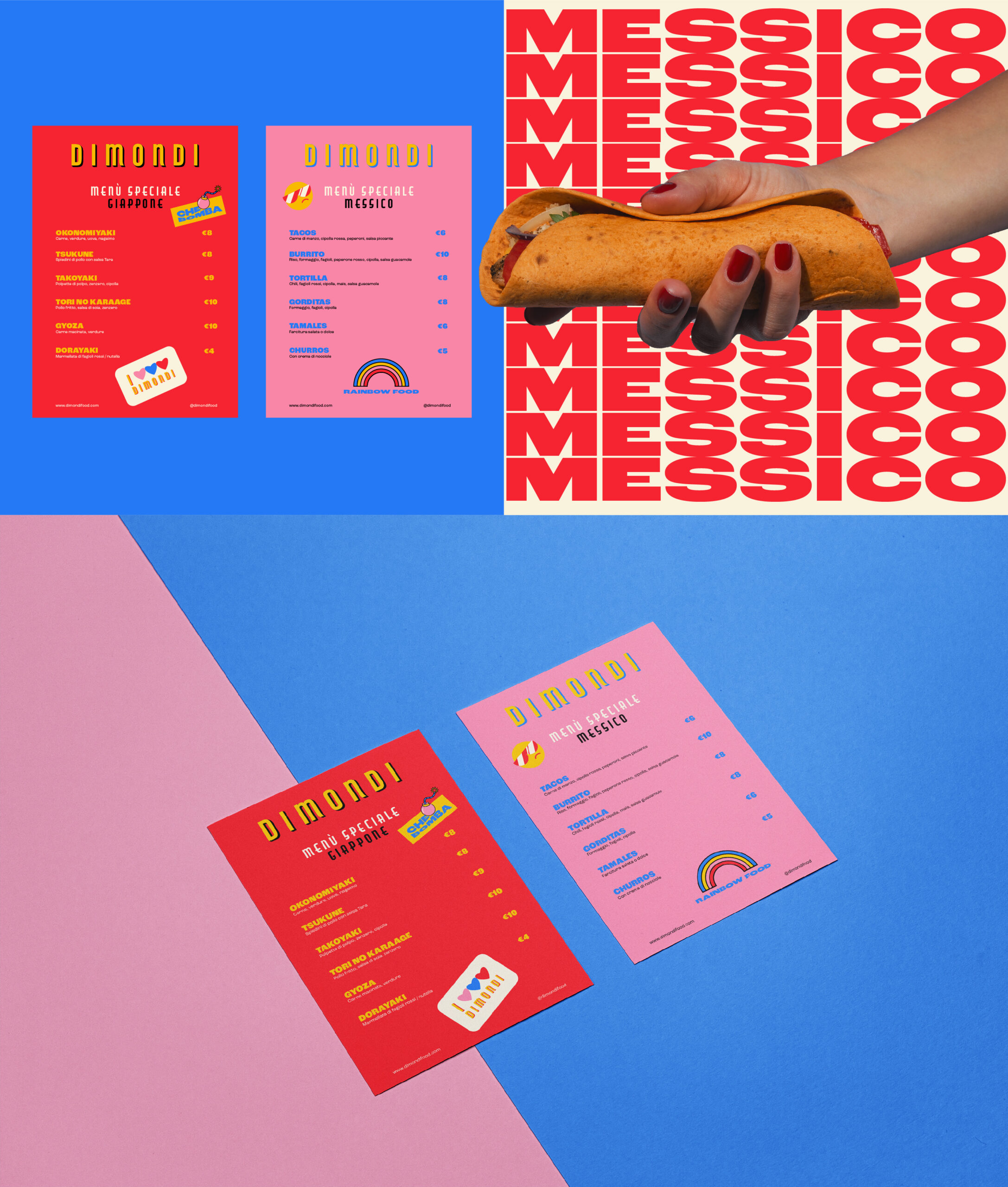 Grafica di un menù per brand identity
