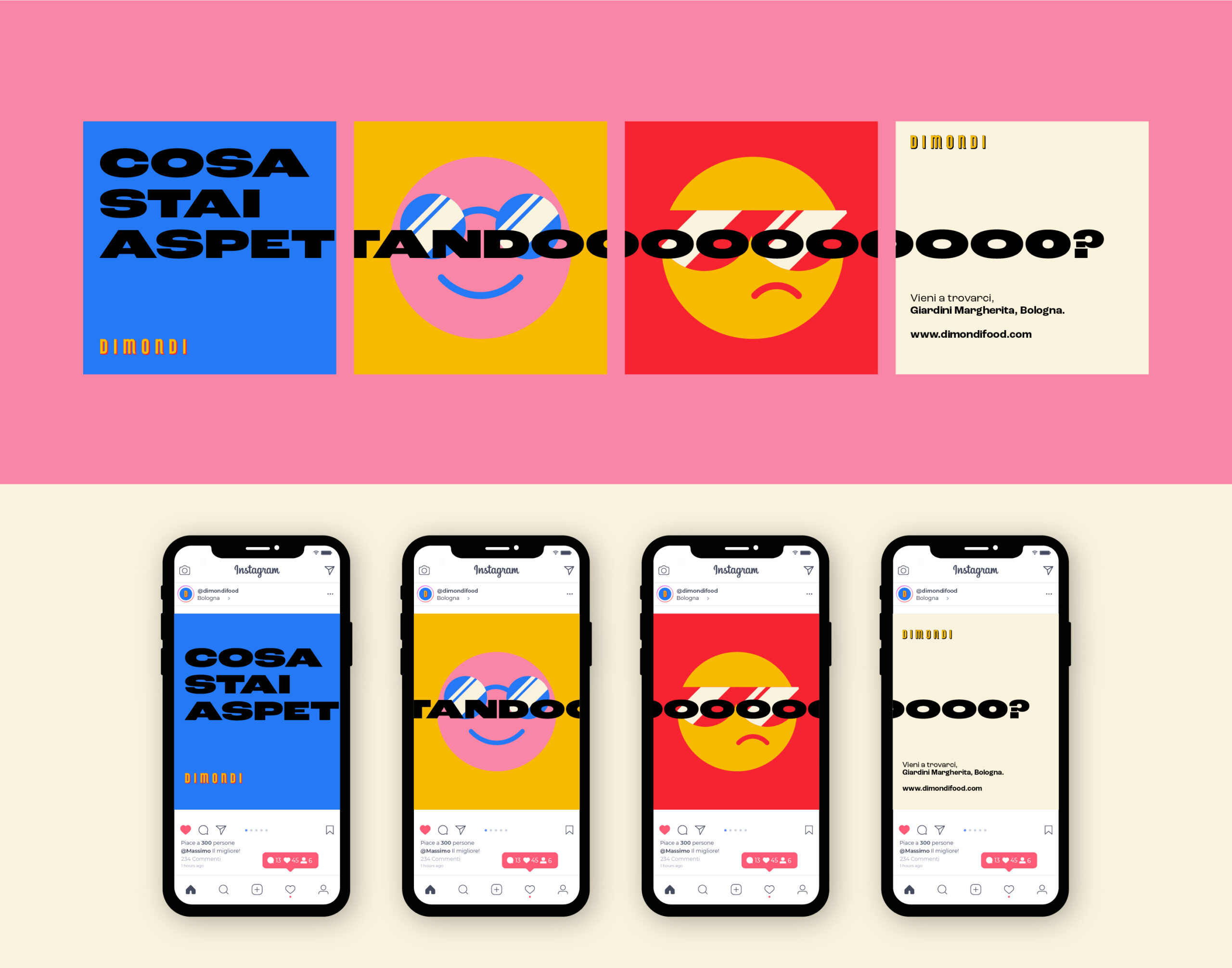Grafiche social per brand identity Dimondi